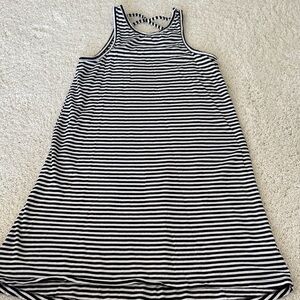 Old Navy Black and White Striped Girls Casual Dress